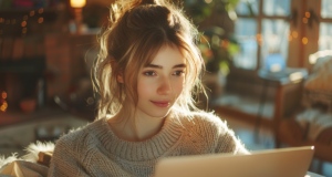 dziewczyna robi zakupy w sklepie internetowym